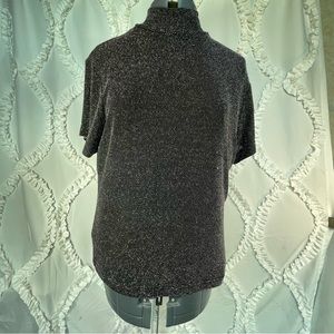 Black silver mock neck shirt